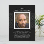 Memorial Kaart - Elegant Black - Poem of Life (Staand voorkant)