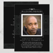 Memorial Kaart - Elegant Black - Poem of Life (Voorkant / Achterkant)