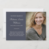 Memorial Kaart met foto Funeral Blue Grey (Voorkant)