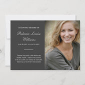 Memorial Kaart met foto Funeral Grey (Voorkant)