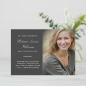 Memorial Kaart met foto Funeral Grey (Staand voorkant)