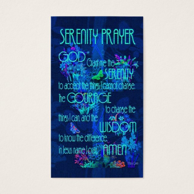 Memorial Kaart | Serenity Prayer Blue (Voorkant)