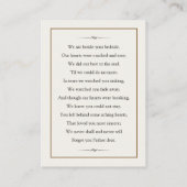 Memorial Kaart Visitekaartje (Achterkant)