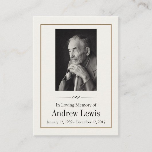 Memorial Kaart Visitekaartje (Voorkant)