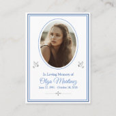 Memorial Kaart Visitekaartje (Achterkant)