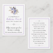 Memorial Kaart Visitekaartje (Voorkant / Achterkant)