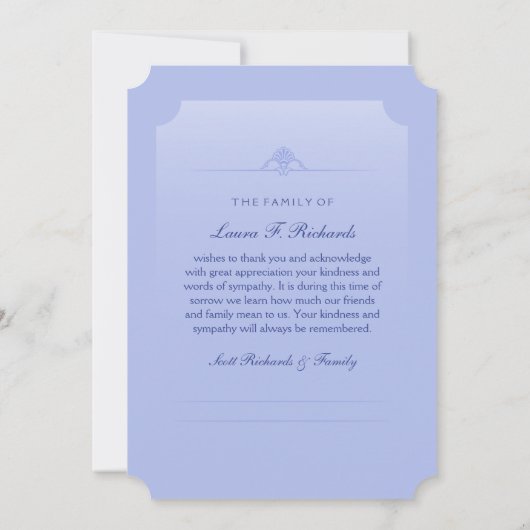 Memorial Kaart Winter Tree - Cross - Hartelijk dan (Achterkant)