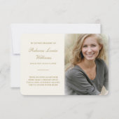 Memorial Kaarten met Photo Cream Gold (Voorkant)
