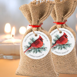 Memorial kardinaal dennenfoto VOEDEN DE VOGELS Bedankjes Labels