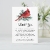 Memorial Kardinaal Waterverf Evergreen Dank u Bedankkaart (Staand voorkant)