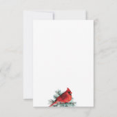 Memorial Kardinaal Waterverf Evergreen Dank u Bedankkaart (Achterkant)