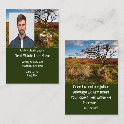 Memorial Keepomwille Beauful Desert Savannah Visitekaartje (Voorkant / Achterkant)