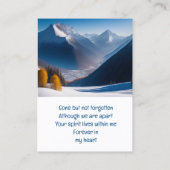 Memorial Keepomwille Beauful Mountain Peaks Visitekaartje (Achterkant)