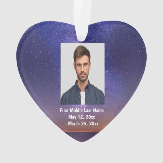 Memorial Keepomwille Beauful Sta Dated Photo Custo Ornament (achterkant)