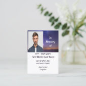 Memorial Keepomwille Beauful Sterrennacht Visitekaartje (Staand voorkant)