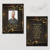 Memorial Keepomwille Classic Modern Black Gold Visitekaartje (Voorkant / Achterkant)