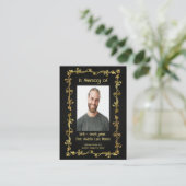 Memorial Keepomwille Classic Modern Black Gold Visitekaartje (Staand voorkant)