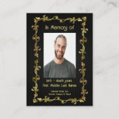 Memorial Keepomwille Classic Modern Black Gold Visitekaartje (Voorkant)