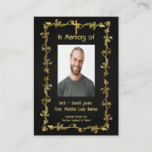 Memorial Keepomwille Classic Modern Black Gold Visitekaartje (Voorkant)