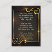 Memorial Keepomwille Classic Modern Black Gold Visitekaartje (Achterkant)