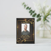 Memorial Keepomwille Classic Modern Black Gold Visitekaartje (Staand voorkant)