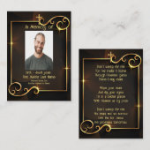 Memorial Keepomwille Classic Modern Black Gold Visitekaartje (Voorkant / Achterkant)