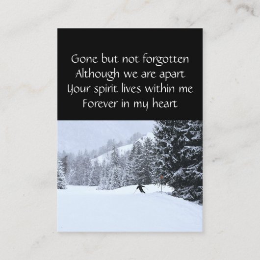 Memorial Keepomwille Cross Country Skiing Visitekaartje (Achterkant)