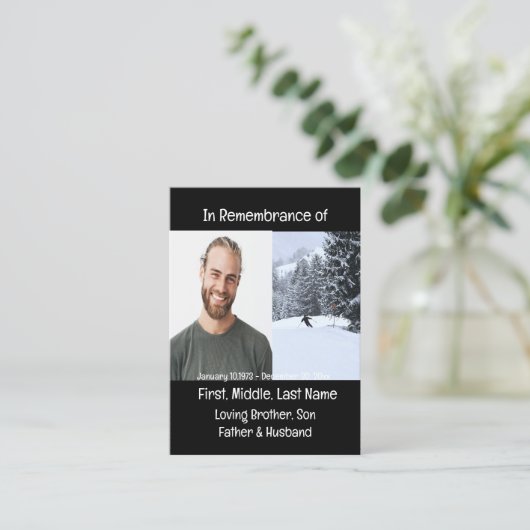 Memorial Keepomwille Cross Country Skiing Visitekaartje (Staand voorkant)