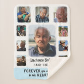 Memorial Keepomwille Edge Fade Photo Collage Blue Sherpa Deken (Voorkant)