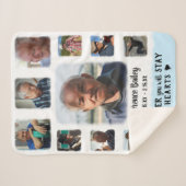 Memorial Keepomwille Edge Fade Photo Collage Blue Sherpa Deken (Voorkant (horizontaal))