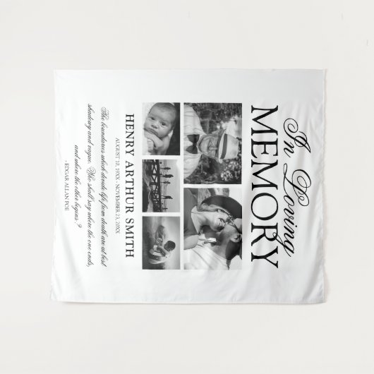 Memorial Keepomwille | In Loving Memory 5 Photo Wandkleed (Voorkant (horizontaal))