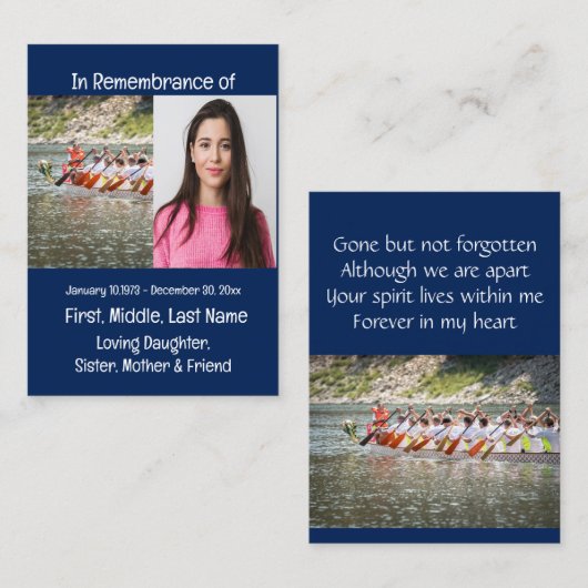 Memorial Keepomwille Kayaking Kayaker Visitekaartje (Voorkant / Achterkant)