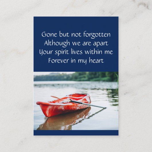 Memorial Keepomwille Kayaking Kayaker Visitekaartje (Achterkant)