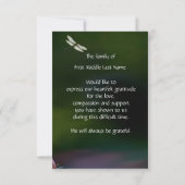 Memorial Keepomwille Memorial Dragonfly Lotus Flow Bedankkaart (Achterkant)