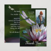 Memorial Keepomwille Memorial Dragonfly Lotus Flow Bedankkaart (Voorkant / Achterkant)