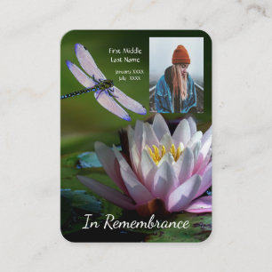 Memorial Keepomwille Memorial Dragonfly Lotus Flow Visitekaartje