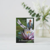 Memorial Keepomwille Memorial Dragonfly Lotus Flow Visitekaartje (Staand voorkant)