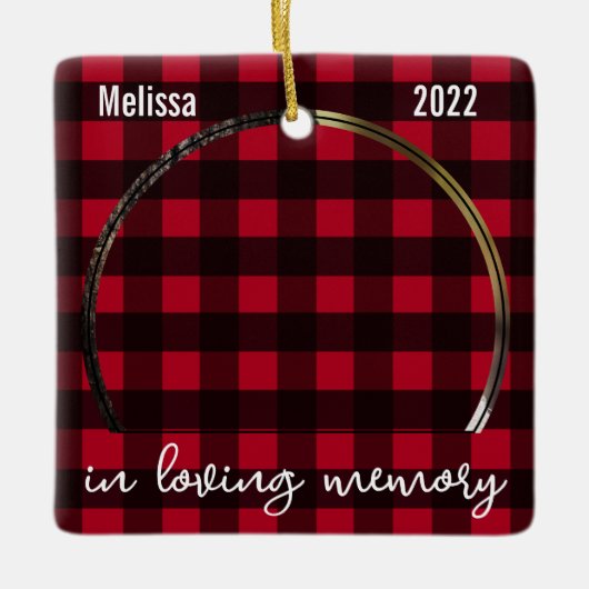 Memorial Keepomwille Red Pset Loving Memory Foto Keramisch Ornament (Voorkant)