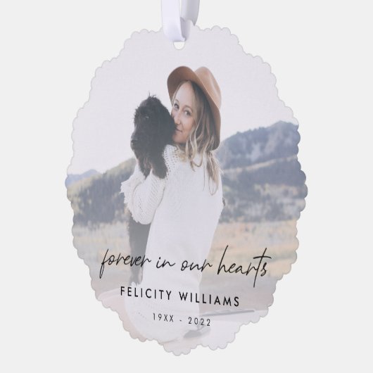 Memorial Keepomwille | Vroeger in ons hart Foto Ornament Kaart (Links)