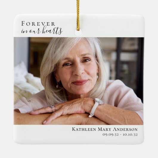 Memorial Keepomwille | Vroeger in ons hart Keramisch Ornament (Achterkant)