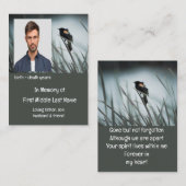 Memorial Keepomwille Wetlands Marsh Blackbird Visitekaartje (Voorkant / Achterkant)