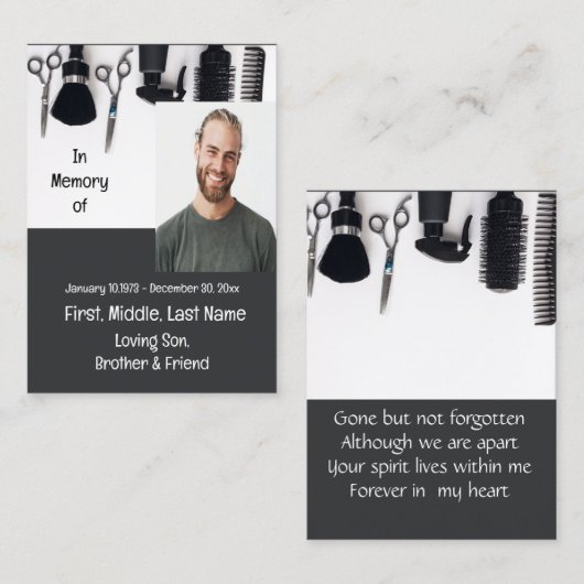 Memorial Keepsake Advocaat Recht Visitekaartje (Voorkant / Achterkant)