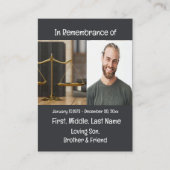 Memorial Keepsake Advocaat Recht Visitekaartje (Voorkant)