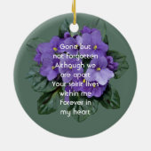 Memorial Keepsake African Violet Keramisch Ornament (Achterkant)