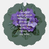 Memorial Keepsake African Violet Ornament Kaart (Achterkant)