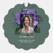 Memorial Keepsake African Violet Ornament Kaart (Voorkant)