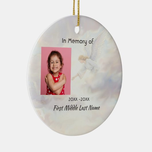 Memorial Keepsake Angel Reaching Keramisch Ornament (Rechts)