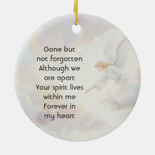 Memorial Keepsake Angel Reaching  Keramisch Ornament (Achterkant)