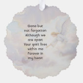 Memorial Keepsake Angel Reaching  Ornament Kaart (Achterkant)
