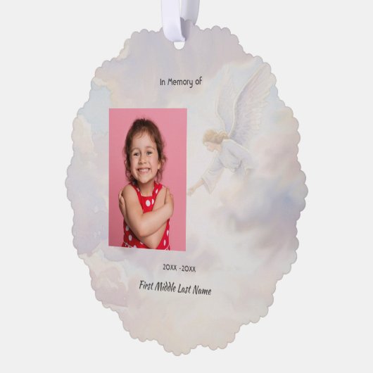 Memorial Keepsake Angel Reaching  Ornament Kaart (Links)